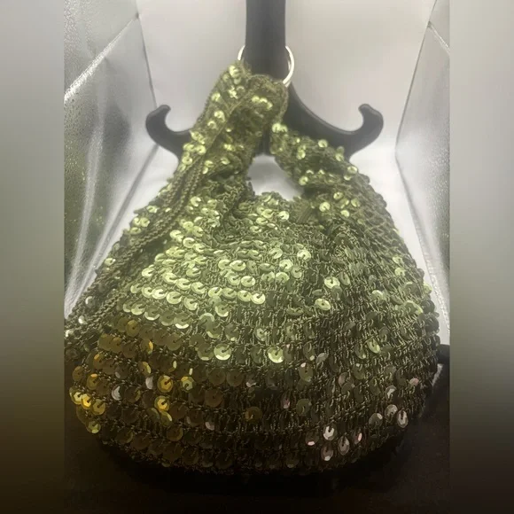 Vintage Crocheted Sequin Hobo/Crossbody Bag - Picture 3 of 9